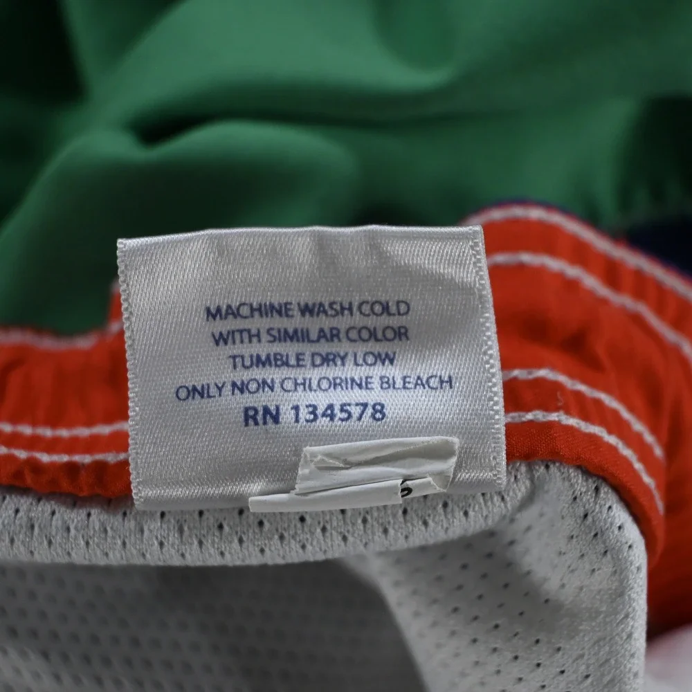 Vineyard Vines Mens Chappy Colorblock Swim Trunk Size M Blue Green Red 1M0266